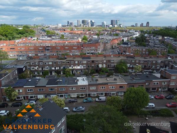 Luchtfoto van daken in woonwijk Valkenburg Luchtfoto van daken in woonwijk Valkenburg